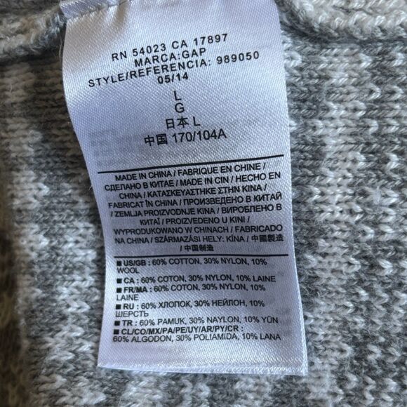 Gap Womens Fair Isle Cardigan Sweater Size Large V Neck Christmas Holiday Hygge - Picture 10 of 12